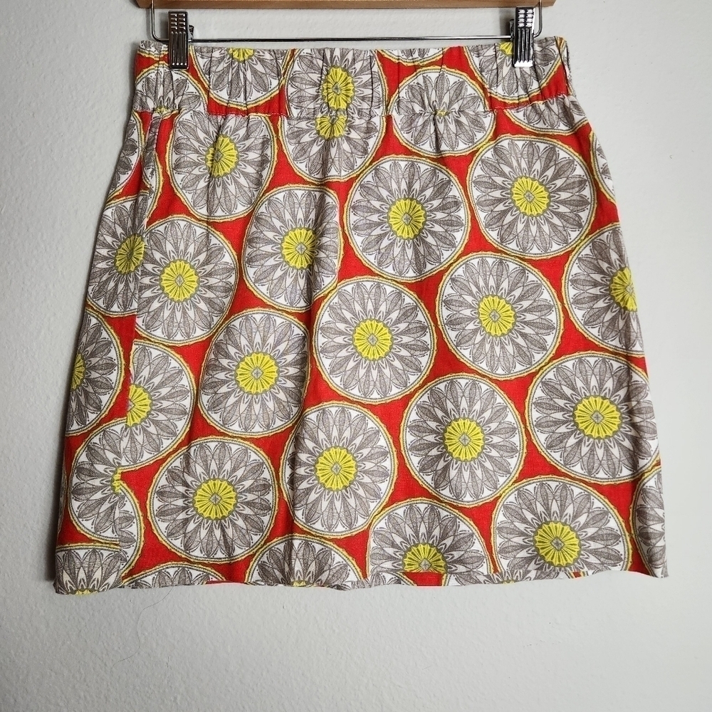 Banana Republic Womens Linen Blend Mandala Print Mini Skirt-Size S